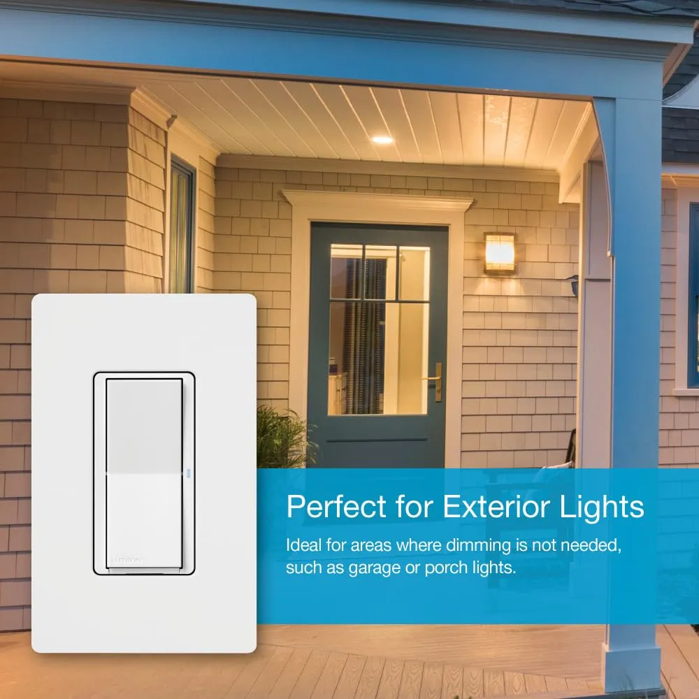 Lutron Claro Smart Switch for Caseta Smart Lighting (Lutron Smart Hub Required), for LED Lights and Fans, 5 Amp, Single-Pole/3-Way, Neutral Required, DVRF-5NS-LA, Light Almond