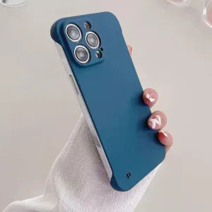 Luxury Half-Wrapped Ultra Thin Case for iPhone 15 13 12 14 11 Pro Max Plus Slim Frameless Phone Back Cover Protector Accessories,Dark Blue,for iPhone 15