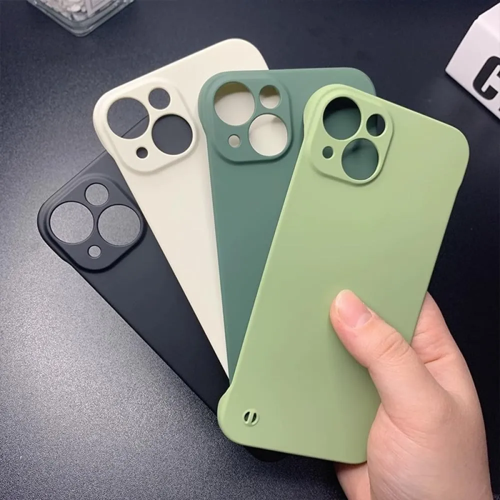 Luxury Half-Wrapped Ultra Thin Case for iPhone 15 13 12 14 11 Pro Max Plus Slim Frameless Phone Back Cover Protector Accessories,Night Green,for iPhone 15