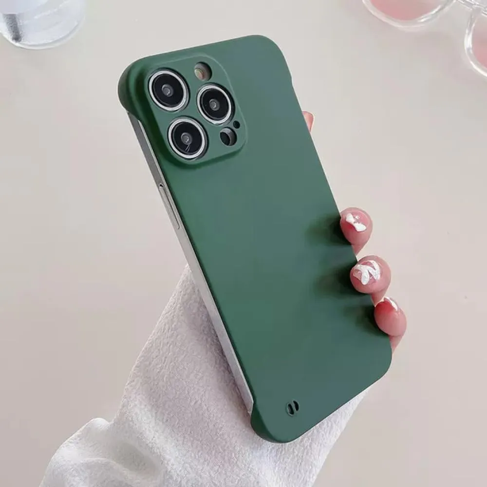 Luxury Half-Wrapped Ultra Thin Case for iPhone 15 13 12 14 11 Pro Max Plus Slim Frameless Phone Back Cover Protector Accessories,Night Green,for iPhone 15