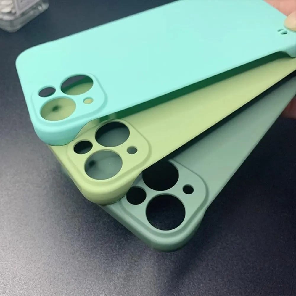 Luxury Half-Wrapped Ultra Thin Case for iPhone 15 13 12 14 11 Pro Max Plus Slim Frameless Phone Back Cover Protector Accessories,Yellow,for iPhone 15