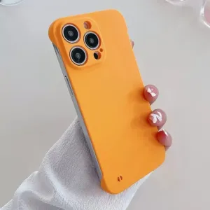 Luxury Half-Wrapped Ultra Thin Case for iPhone 15 13 12 14 11 Pro Max Plus Slim Frameless Phone Back Cover Protector Accessories,Yellow,for iPhone 15