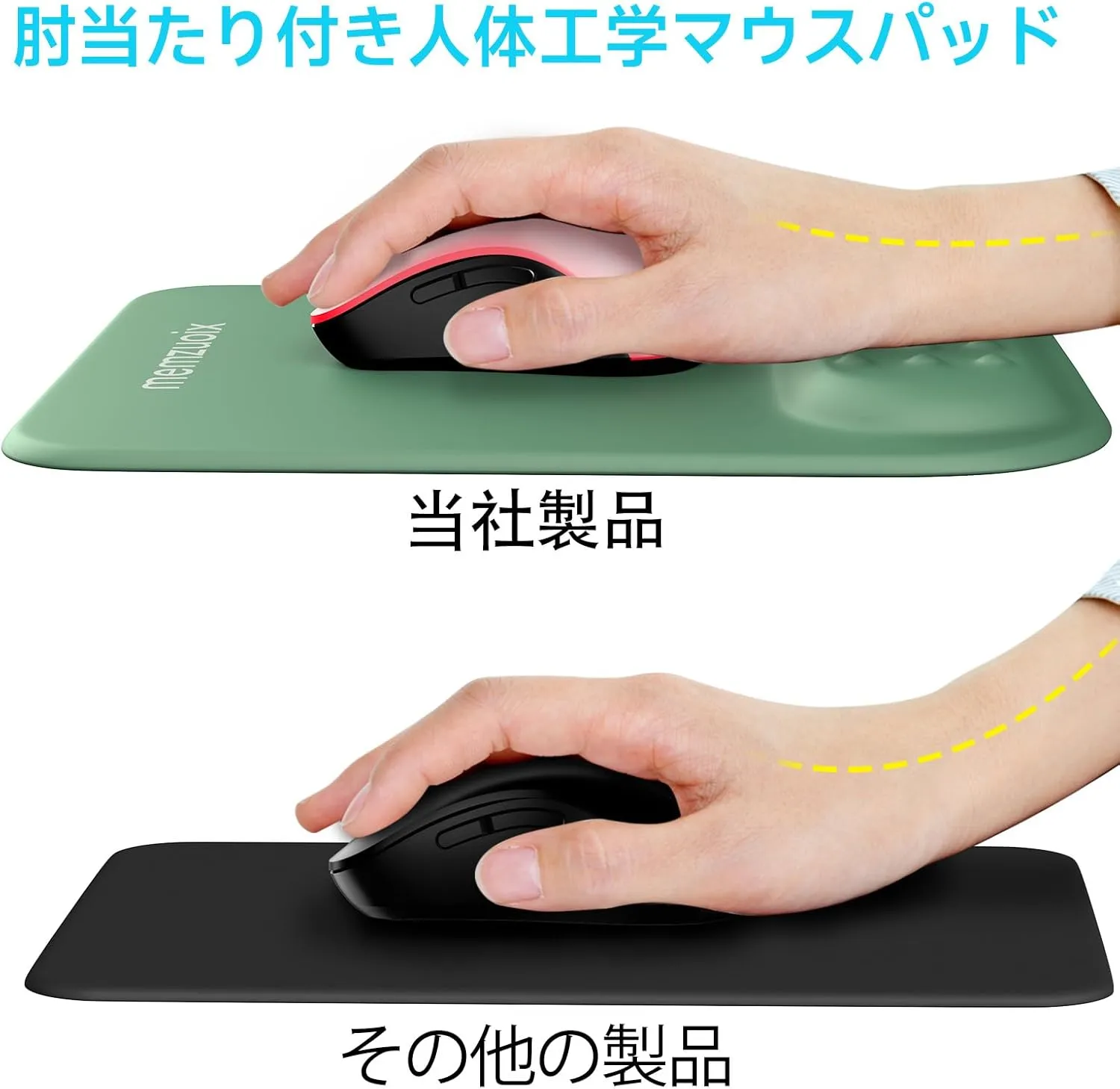 memzuoix Cyan Ergonomic Mouse Pad with Wrist Rest Support,Premium Memory Foam Cushioning for Pain Relief, Non-Slip PU Base for Stable Smooth Control - Perfect for Laptop, Computer, and Home Office