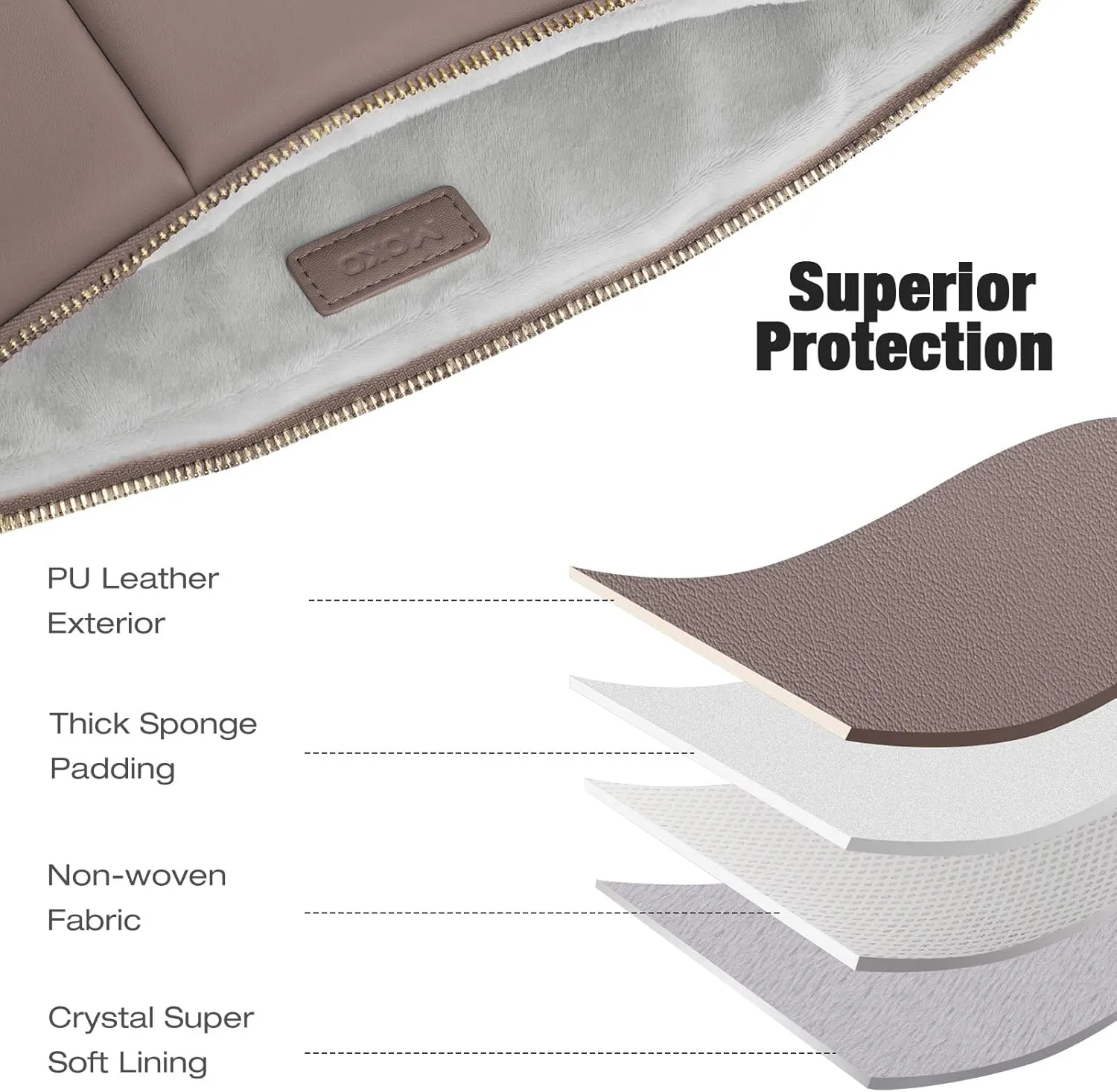 MoKo 9-11 Inch Puffy Tablet Sleeve Bag Fit with New 11-inch iPad Pro M4/iPad Air M2, iPad 10th Gen 10.9, iPad Pro 11, iPad Air 4/5th Gen 10.9, Built-in Elastic Band, PU Leather Carrying Case, Coffee
