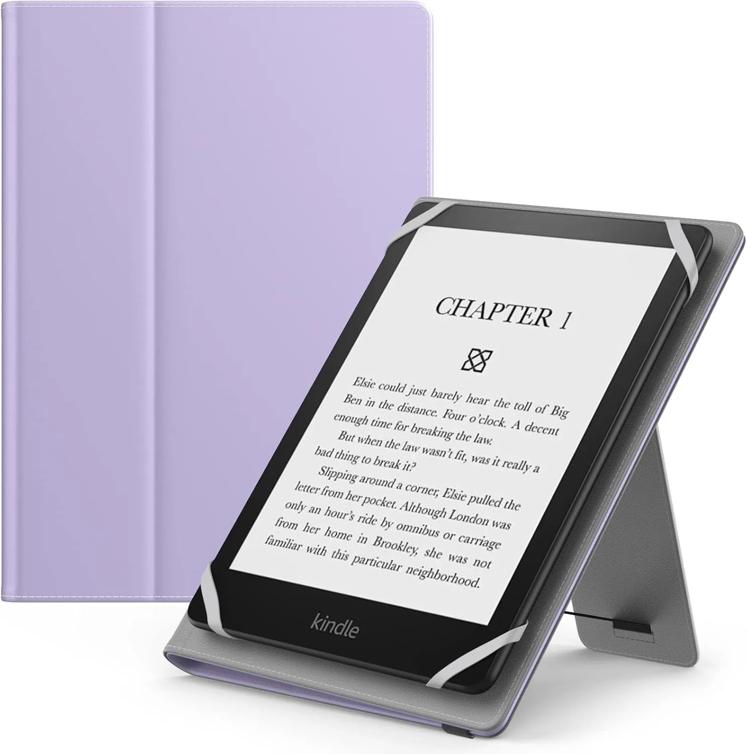 MoKo Universal Case for 6",6.8",7" eReaders Tablet, Lightweight PU Leather Case with Hand Strap and Kickstand for 6-7 Inch Kobo/Voyaga/Lenovo/Sony/Tolino E-Book Tablet, Taro Purple
