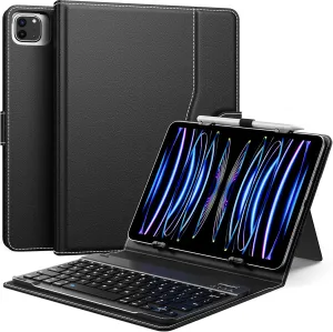 MoKo Universal Tablet Case with QWERT Keyboard for 9",9.7",10.1",10.2",10.4",10.5",10.9",11" Tablets, with Removable Wireless Bluetooth Keyboard&Pen Holder for iPad, Samsung, Fire, Pixel, Other Tablet