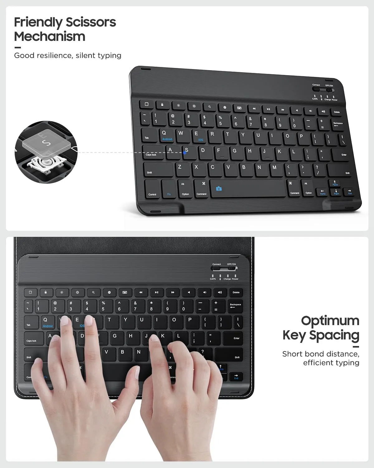 MoKo Universal Tablet Case with QWERT Keyboard for 9",9.7",10.1",10.2",10.4",10.5",10.9",11" Tablets, with Removable Wireless Bluetooth Keyboard&Pen Holder for iPad, Samsung, Fire, Pixel, Other Tablet