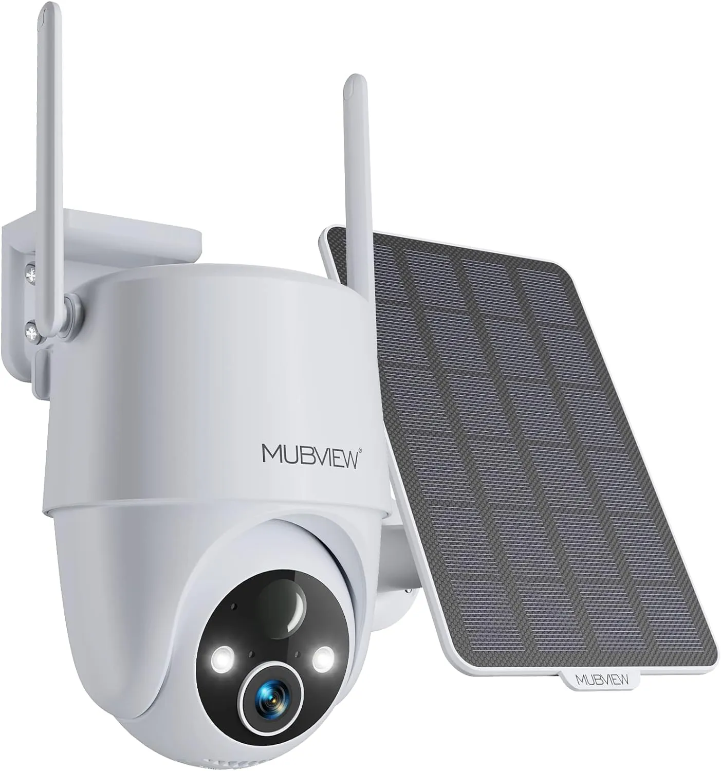 MUBVIEW Solar Security Cameras Wireless Outdoor, 2K 360 PTZ Battery Powered Outdoor Camera, 2.4Ghz WiFi Home Security Camera, Color Night Vision, Motion Detection, 2-Way Audio, Local/Cloud Storage