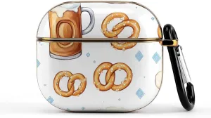 Mugs and Pretzels Slim Travel Carrying Headphone Case Compatible with AirPods Smart Hard Shell Cover