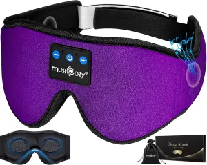 MUSICOZY 3D Bluetooth Sleep Mask with HD Stereo Sound, Wireless Sleep Headphones for Side Sleepers, Music Headband Eye Mask for Sleeping, Relaxation, Travel, Yoga, Cool Gadgets for Women Mom Girls