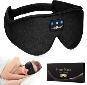 MUSICOZY Sleep Headphones, Bluetooth 5.4 Sleep Mask Headband Headphones Sleeping Eye Mask, Wireless Music Earbuds Earphones with HD Stereo Speakers for Side Sleepers, Cool Gadgets Unique Gift