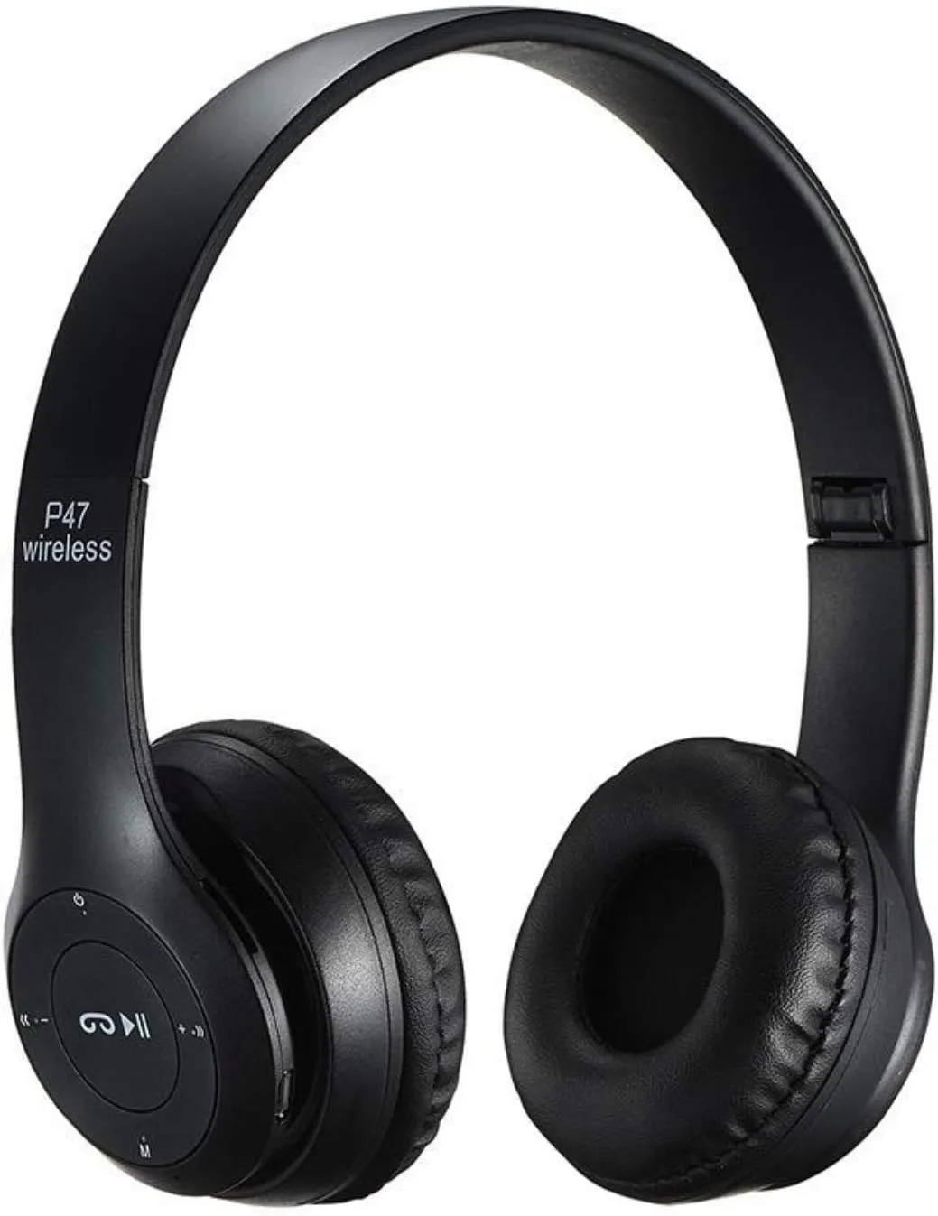 NCR P47 5.0  EDR Wireless Rechargeable Bluetooth Over-Ear Headphones, Foldable Headset with Mic (Black)