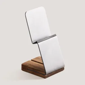 NOOE Hand-on Tablet Stand Mobile Holder, Sturdy Wood and Aluminum Base, for Up to 12 Inch Devices, WALNUT BROWN, NOOE_GFS02NEBKSS