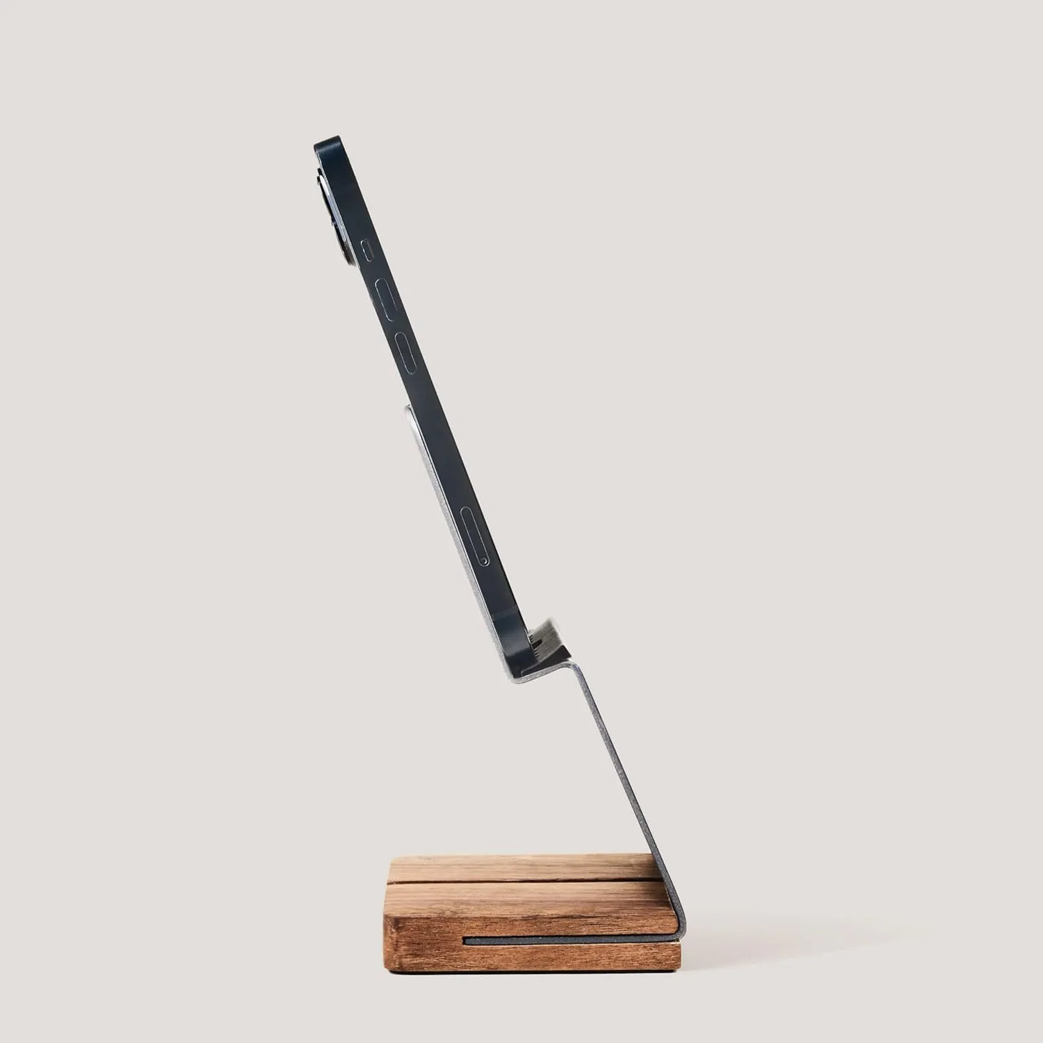 NOOE Hand-on Tablet Stand Mobile Holder, Sturdy Wood and Aluminum Base, for Up to 12 Inch Devices, WALNUT BROWN, NOOE_GFS02NEBKSS
