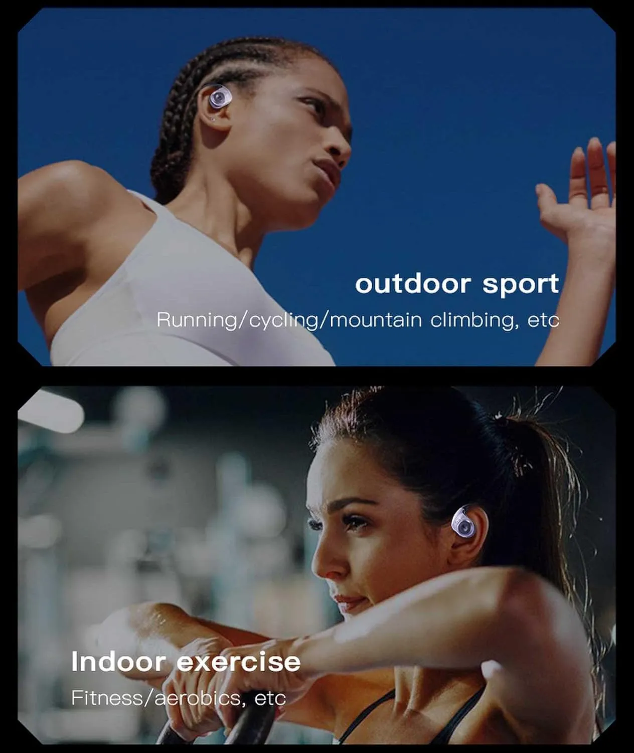 Open Ear Headphones Bluetooth 5.4 Wireless Headset Sports Fitness Running Waterproof Noise Canceling Over-Ear Headset with Microphone Gaming Earbuds HD Call Compatible with Android/iOS (Silver)