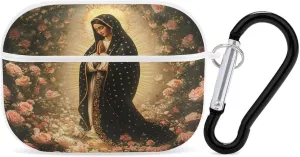 Our Lady of Guadalupe Body Portrait Roses Earbud Case Bluetooth Headphone Case Full Protective Case with Keychain Compatible with Airpods Pro White-Style
