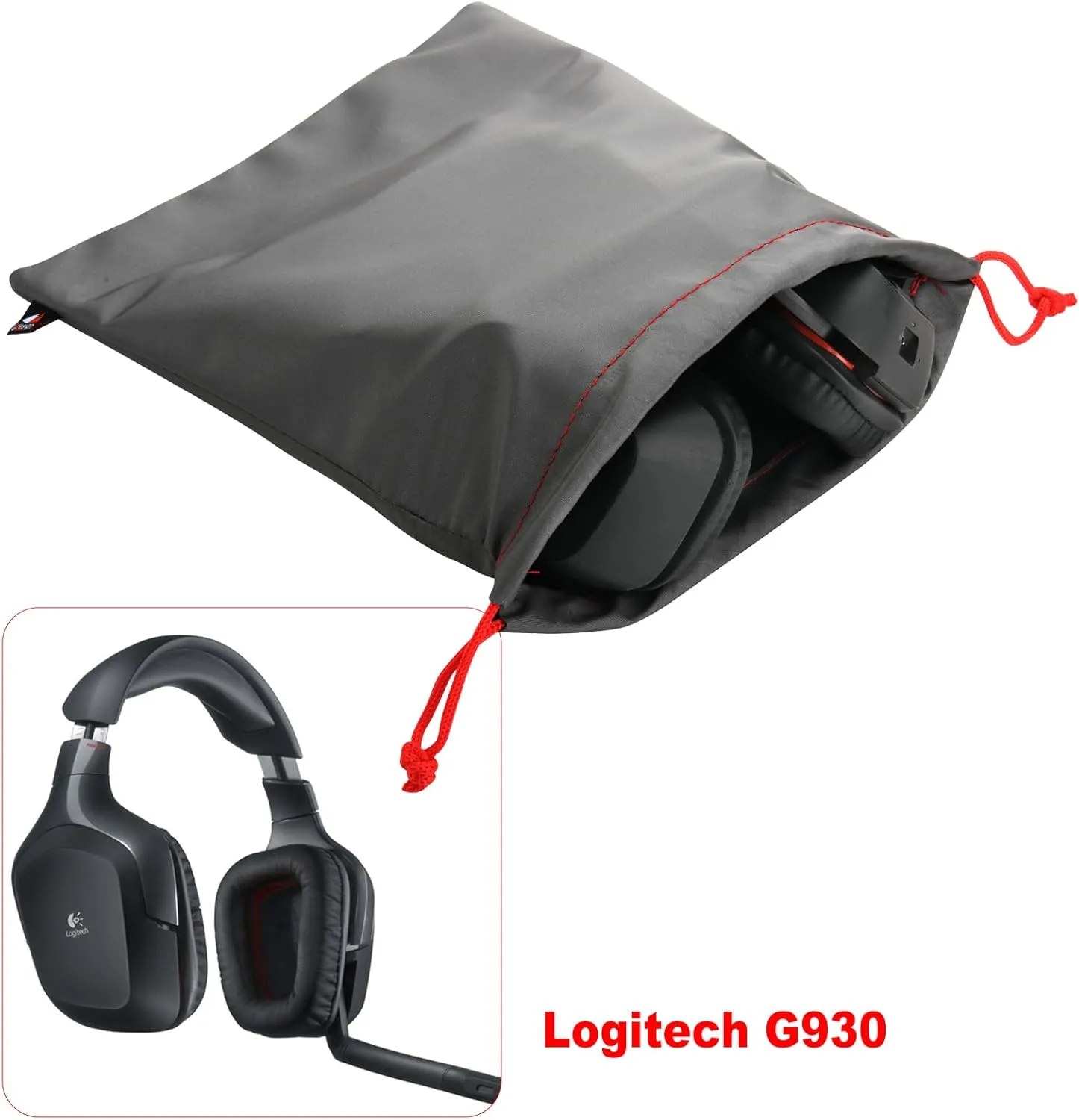 Pack of 3 Universal Water Proof Headphone Protection Pouch Bag 11 x 9.25" in Metallic Gray Color