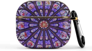 Paris Glass Windows Slim Travel Carrying Headphone Case Compatible with AirPods Smart Hard Shell Cover