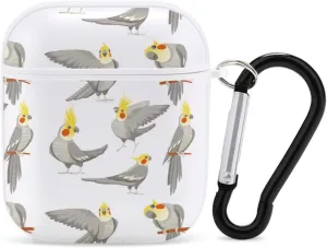 Parrot of Cockatiel Cute Case for AirPods 2nd 1st Shockproof Protective Cover with Keychain Accessories