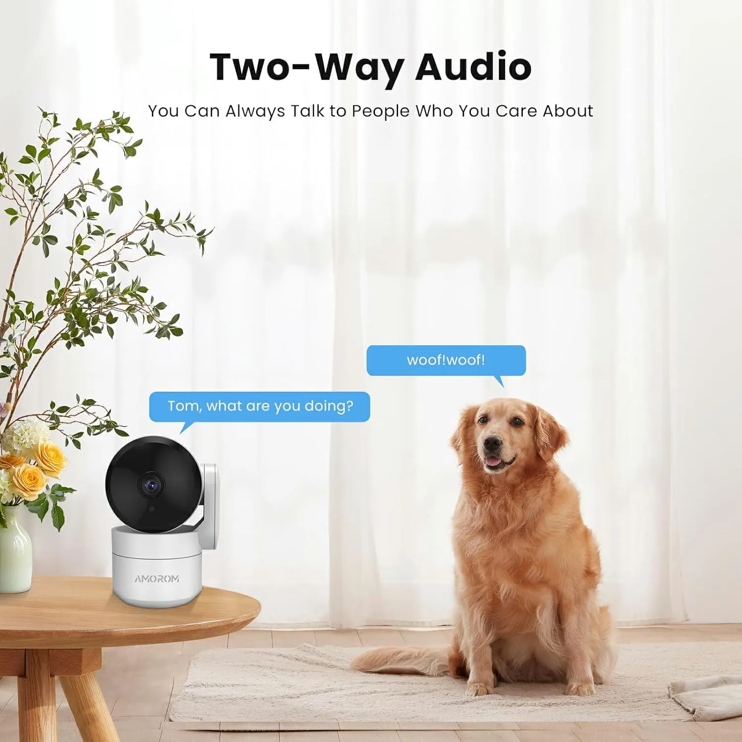 Pet Camera 360 Home Security Cameras with 2-Way Audio,Night Vision,Motion Detection,Dog Camera with Phone app,Pan/Tilt,Cloud & SD Card Storage,Compatible with Alexa/Google Home,2.4GHz WiFi,4 Pack