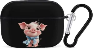 Pigs Piggy Earbud Case Bluetooth Headphone Case Full Protective Case with Keychain Compatible with Airpods Pro Black-Style