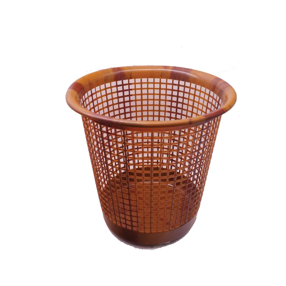 Plastic Dustbin Waste Basket Brown