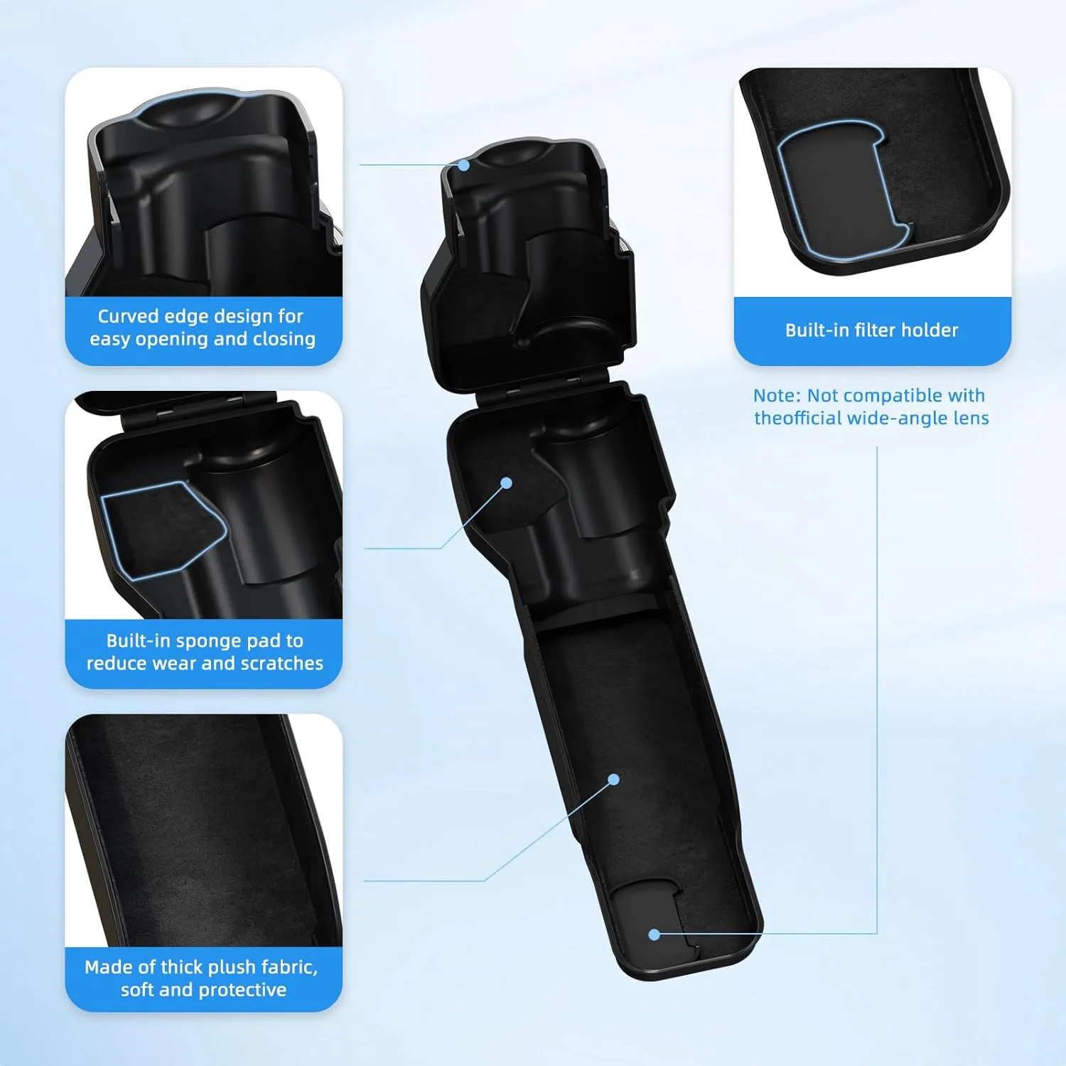 Pocket 3 Protective Cover Case, Gimbal Lens Cap Screen Protector for DJI Osmo Pocket 3 Creator Combo Accessories (Black)