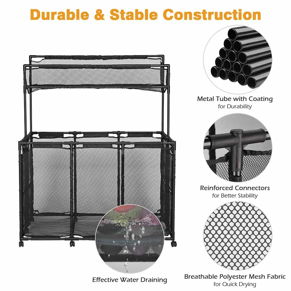 Pool Storage Bin Mesh Basket Nooddle Holder 50x30x61 Black
