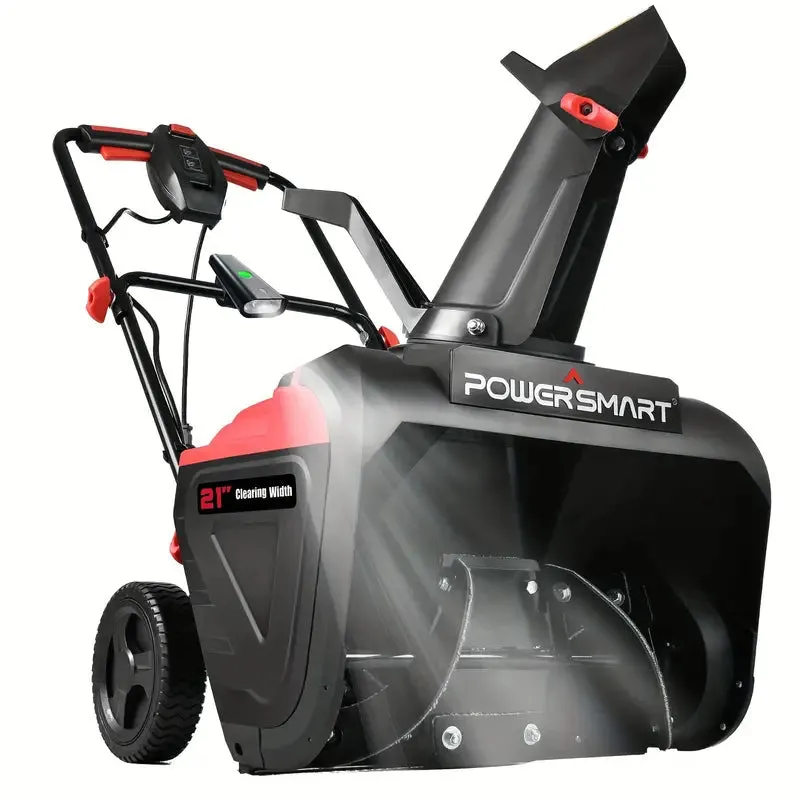 Powerful Electric Snow Blower 15 Amp | 21-Inch Wide, LED, Maintenance-Free