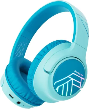 PowerLocus Kids Wireless Headphones, Bluetooth Kids Headphones LED Lights Over Ear with 74/85/94dB Volume Limited, 45H Playtime,Built-in Mic, Two Device Share Mode, HD Stereo for Travel/PC/Tablet