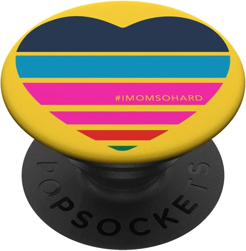 Rainbow Heart (Yellow) PopSockets Stand for Smartphones and Tablets PopSockets Adhesive PopGrip