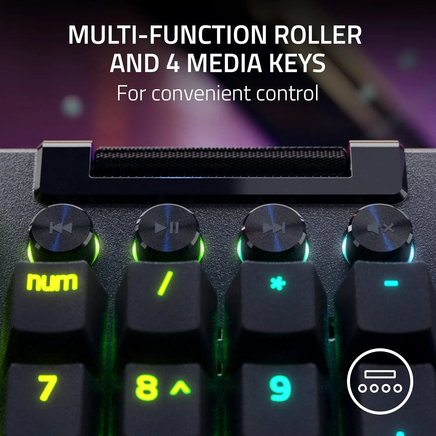 Razer BlackWidow V4 Pro Wired Mechanical Gaming Keyboard: Green Switches Tactile & Clicky - Doubleshot ABS Keycaps - Command Dial - Chroma RGB - Magnetic Wrist Rest Snap Tap