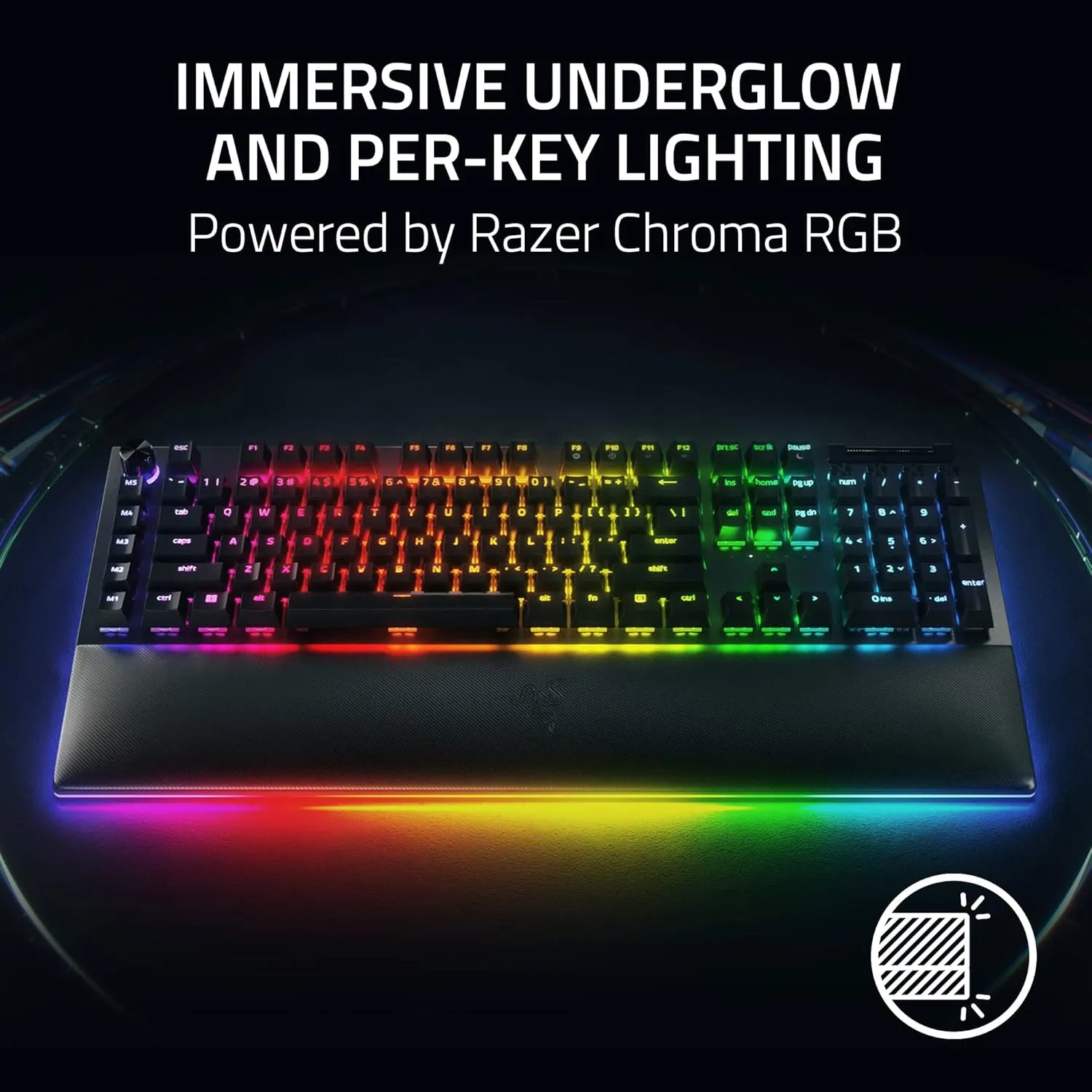 Razer BlackWidow V4 Pro Wired Mechanical Gaming Keyboard: Green Switches Tactile & Clicky - Doubleshot ABS Keycaps - Command Dial - Chroma RGB - Magnetic Wrist Rest Snap Tap