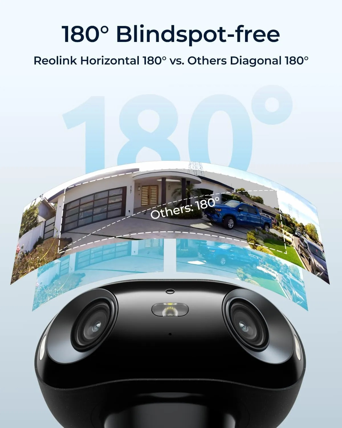REOLINK Argus 4 Pro Black, 4K Dual-Lens 180 Solar Security Cameras Wireless Outdoor, 8MP ColorX Night Vision for Home Surveillance, 5G/2.4GHz WiFi, AI Detection, No Subscription, Home Hub Compatible