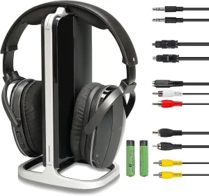 Retekess TA007 Wireless Headphones, TV Headphones Wireless for Seniors with Transmitter Charging Dock, No Audio Delay, Compatible with All TVs