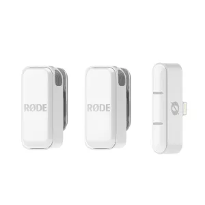 RODE Wireless Micro Ultra-Compact Digital Wireless Microphone System (Lightning, White)