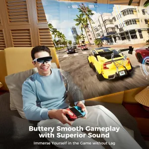 Rokid Air AR Glasses, Lightweight Augmented Reality Smart Glasses, 120" HD Virtual Screen, Compatible with iPhone 15, Steam Deck, Gaming Consoles, PC, Android, Home Theater