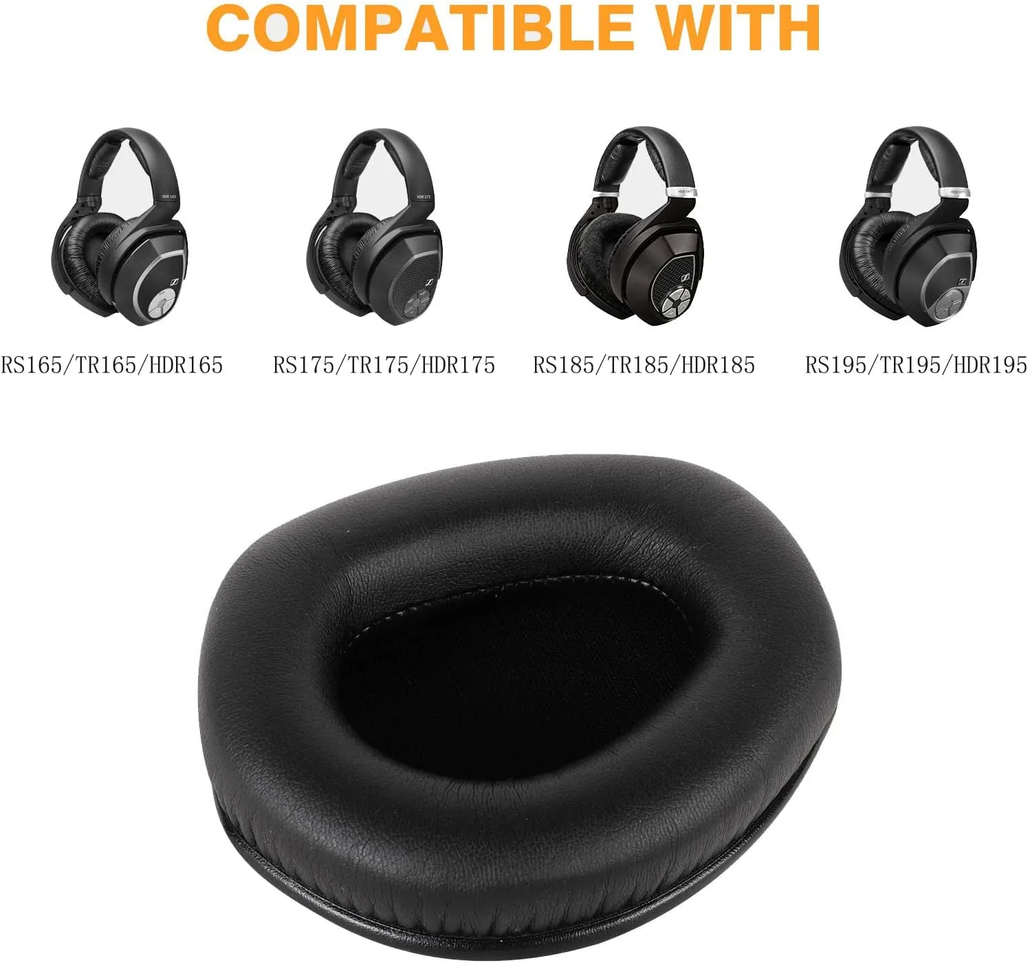 RS 175/HDR 175/TR 175 Replacement Ear Pads Upgrade Headphones Parts, Comfortable RS175 Earpads Cushions Compatible with Sennheiser RS175/RS185/RS195/RS165, HDR175/HDR185/HDR195/HDR165/TR175 Headphones