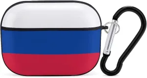 Russian Flag Full Printed Bluetooth Earbuds Case Cover for Airpods ProFull-Body Protective Earphone Case Cover with Keychain