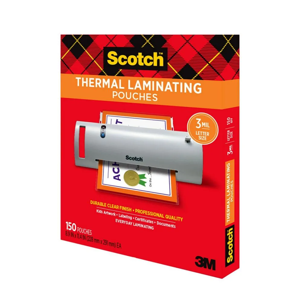 Scotch 150ct Thermal Pouches Letter Size 3mm