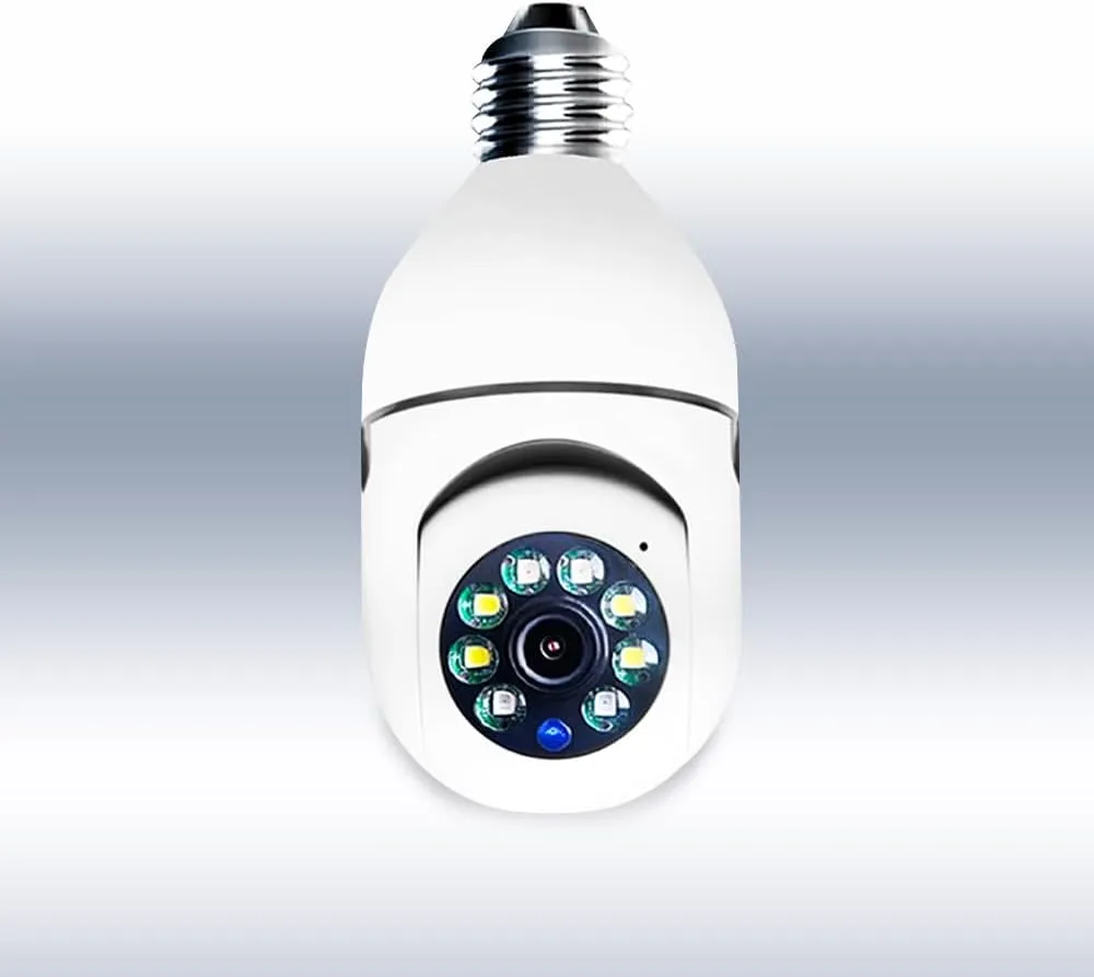 Security Device WiFi Smart Bulb Camera for 360 Panoramic Home Monitoring