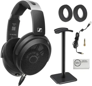 Sennheiser HD-490 PRO Plus Professional Reference Open-Back Studio Headphones Bundled with Headphones Stand   Cleaning Cloth (3 Items)