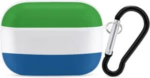 Sierra Leone Flag Full Printed Bluetooth Earbuds Case Cover for Airpods ProFull-Body Protective Earphone Case Cover with Keychain