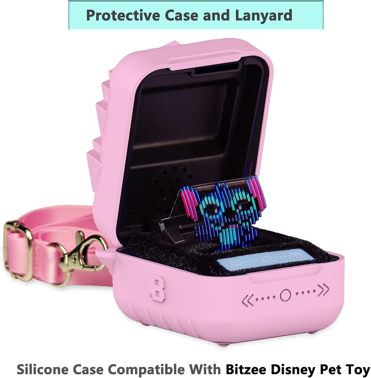 Silicone Case for Bitzee Disney Interactive Toy Digital Pet, Protective Cover for Bitzee Disney Virtual Digital Pet Accessories (Pink)