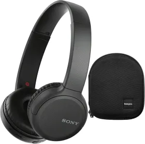 Sony WH-CH520 Stamina Wireless On-Ear Bluetooth Headphones (Black) Bundle with Protective Headphone Case (2 Items)