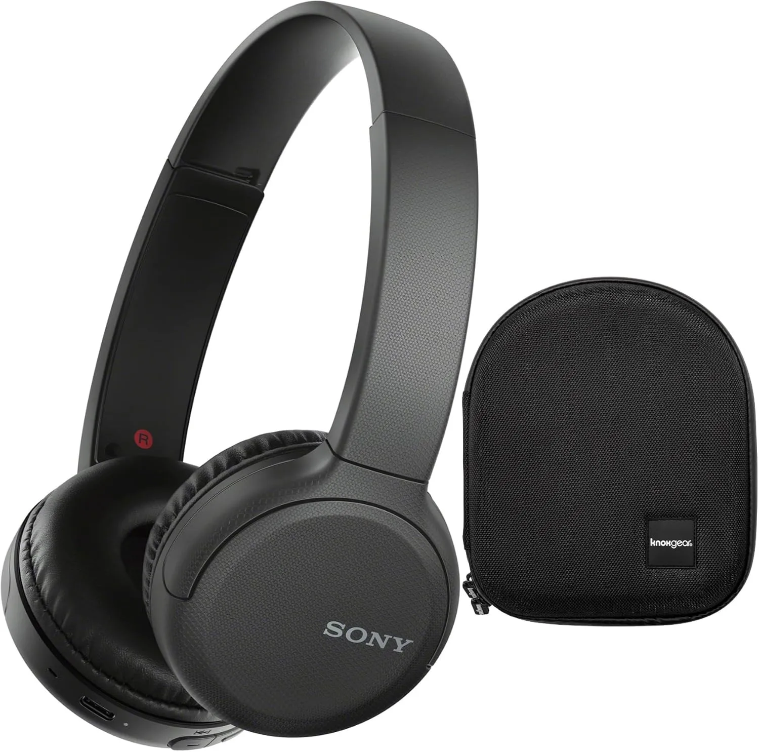Sony WH-CH520 Stamina Wireless On-Ear Bluetooth Headphones (Black) Bundle with Protective Headphone Case (2 Items)