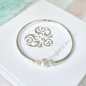 Sterling Silver Corrugated Noodle Bracelet