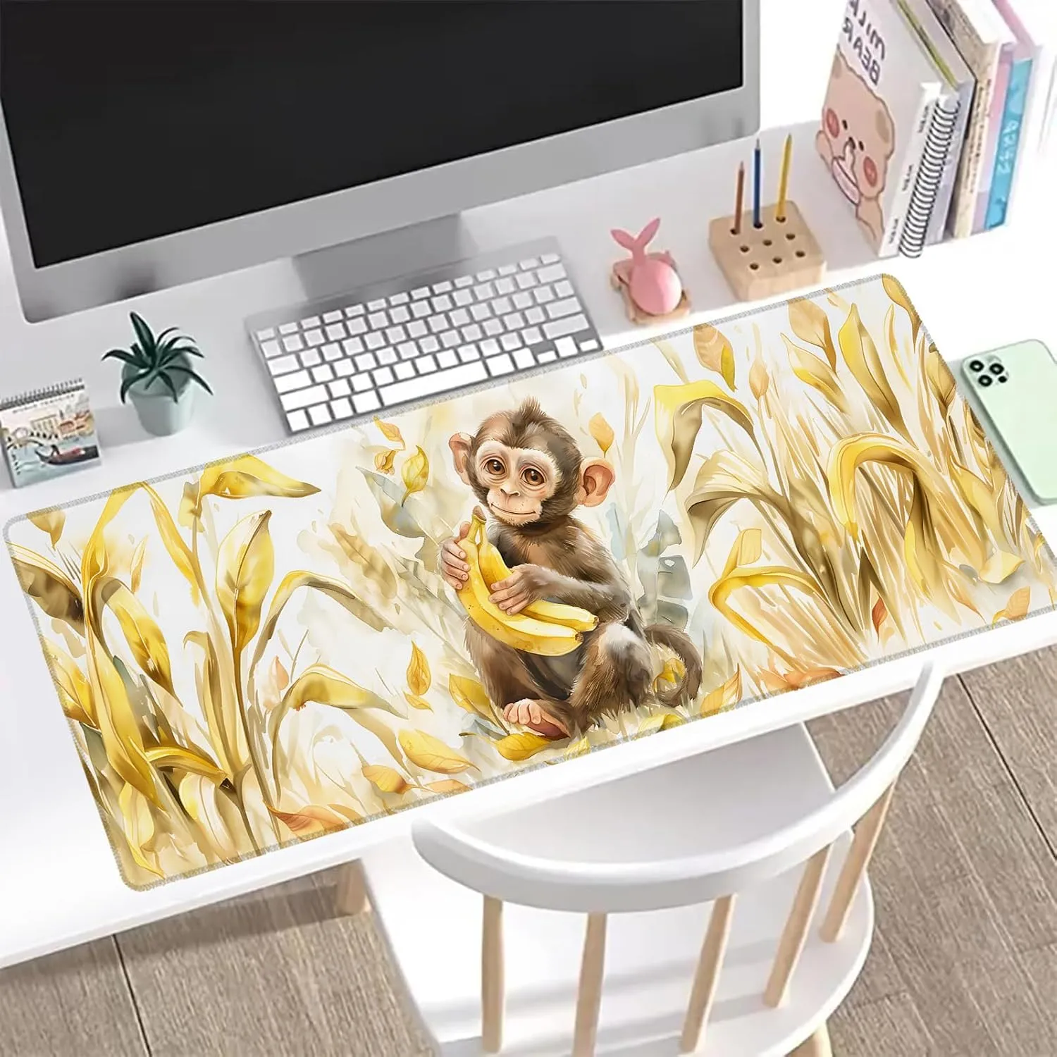 Sunflower Horse Gaming Mouse Pad, Office Desk Mat, Anti-Slip Rubber Base Cool Aesthetic Mouse Pads for Computer Laptop Keyboard School Home Desktop Gamer Home Accessories Decor 31.5" x 11.8"