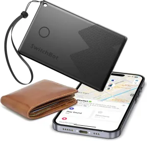 SwitchBot Wallet Tracker Card,      (iOS Only, Not Support Android), Find My Wallet Card, Phone Finder, Key Finder, Up to 3-Year Battery Life, IP 67 Waterproof