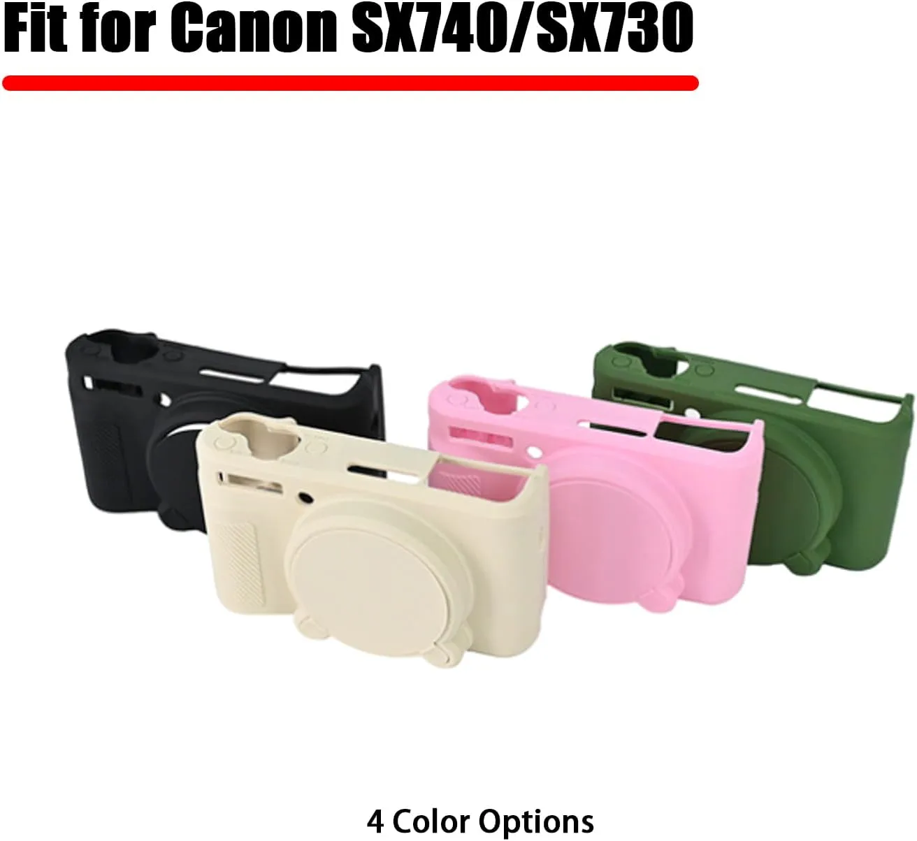 SX740 Silicone Camera Case Rubber Cover for Canon PowerShot SX740 SX730 HS Cameras Accessories Body Skin with Hand Neck Strap Lanyard